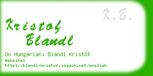 kristof blandl business card